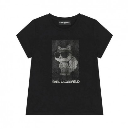Детска тениска Karl Lagerfeld за момиче с котка